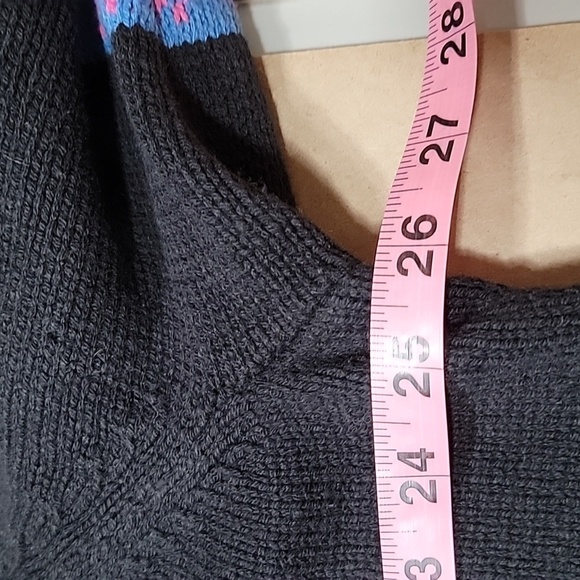Ulla Popken Size 20/22 Black with Fair Isle Pattern Sleeve Turtleneck Sweater - Picture 7 of 12